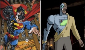 Cyborg Superman et le Metallo de la série animée Superman des années 90, deux personnages aux designs très inspirés de celui du Terminator endommagé qui laisse transparaître ses parties métalliques.