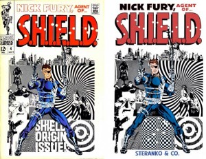 Toi aussi joue au jeu des "une différence" avec la couverture de Nick Fury: Agents of S.H.I.E.L.D. #4 et de sa reprise pour un TPB !